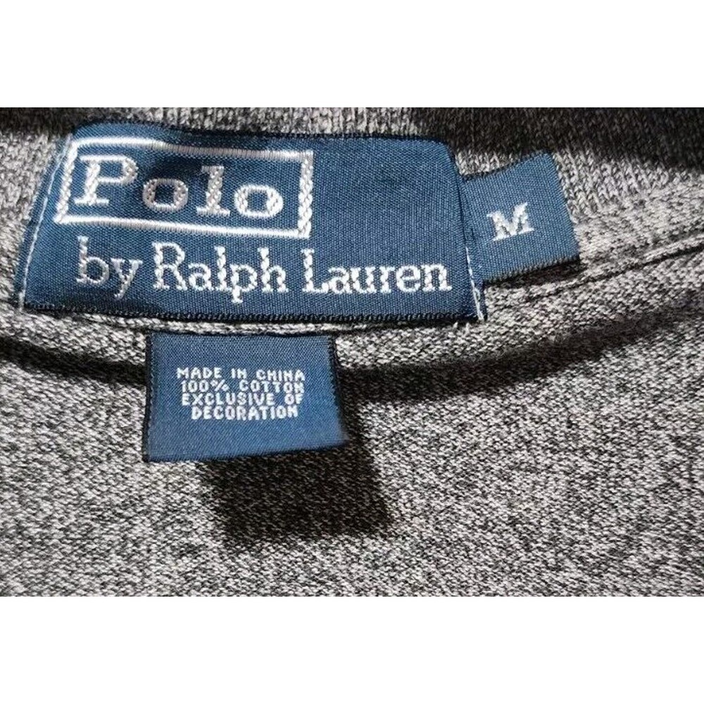 POLO RALPH LAUREN Men's Long Sleeve Classic Pullover Shirt Size M- Grey - Picture 3 of 6